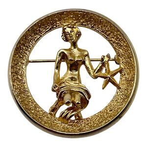 Park Lane Vintage Virgo Birthday Zodiac Horoscope Brooch Costume Jewelry